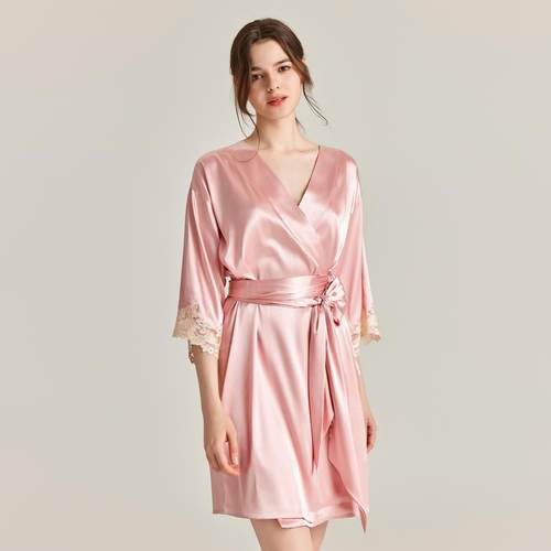送爱人的休闲性感真丝睡衣睡袍女