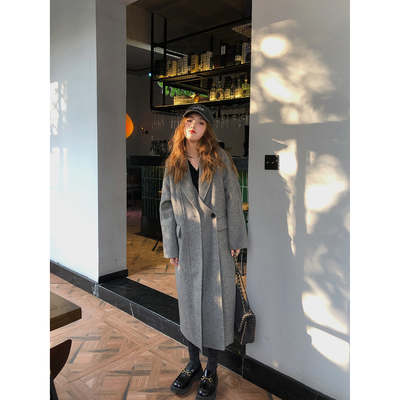 双排扣全羊毛双面呢大衣