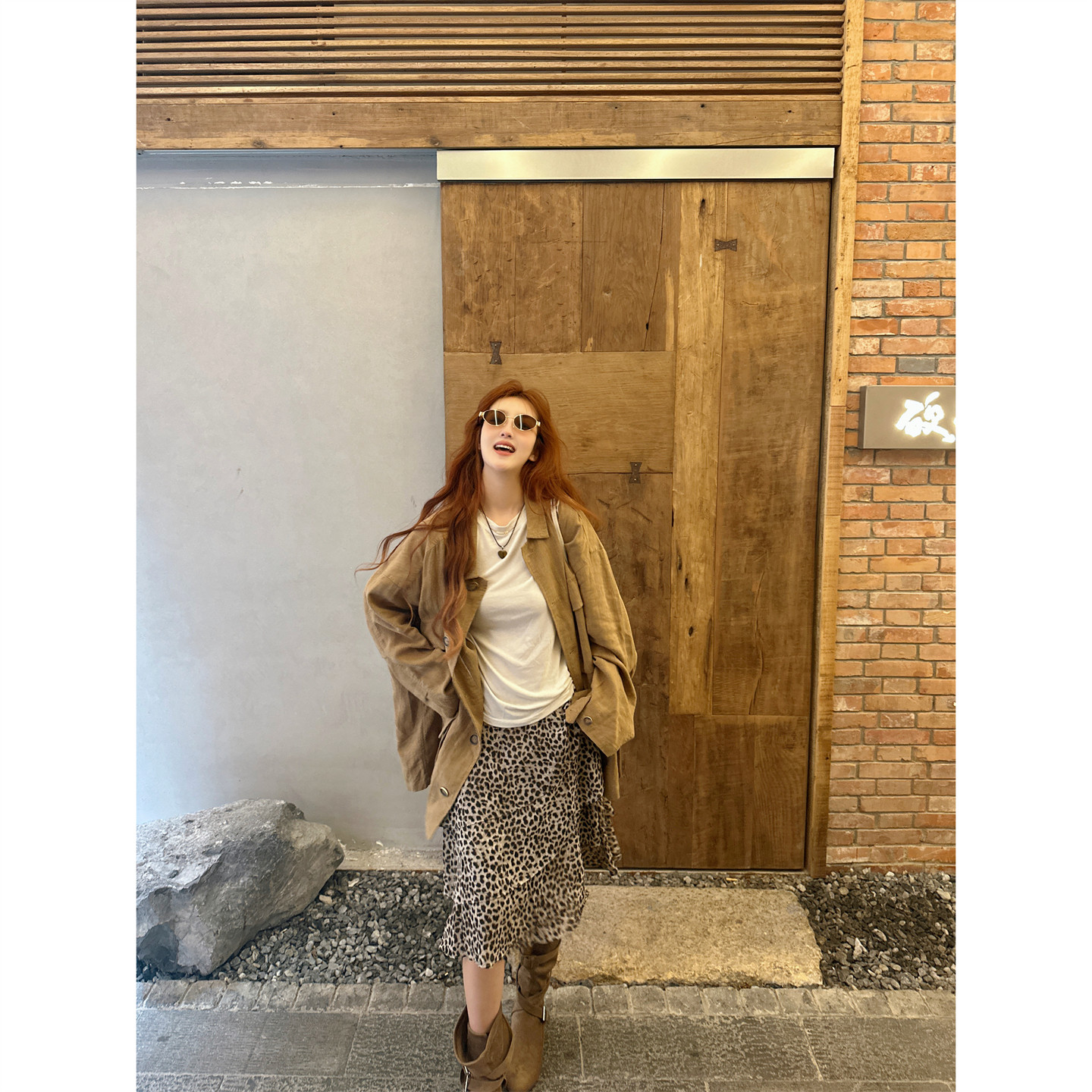 WANNANKE 松弛有度 复古时髦工装汉麻外套翻领单排扣宽松休闲风衣