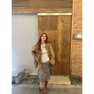 WANNANKE 松弛有度 复古时髦工装汉麻外套翻领单排扣宽松休闲风衣