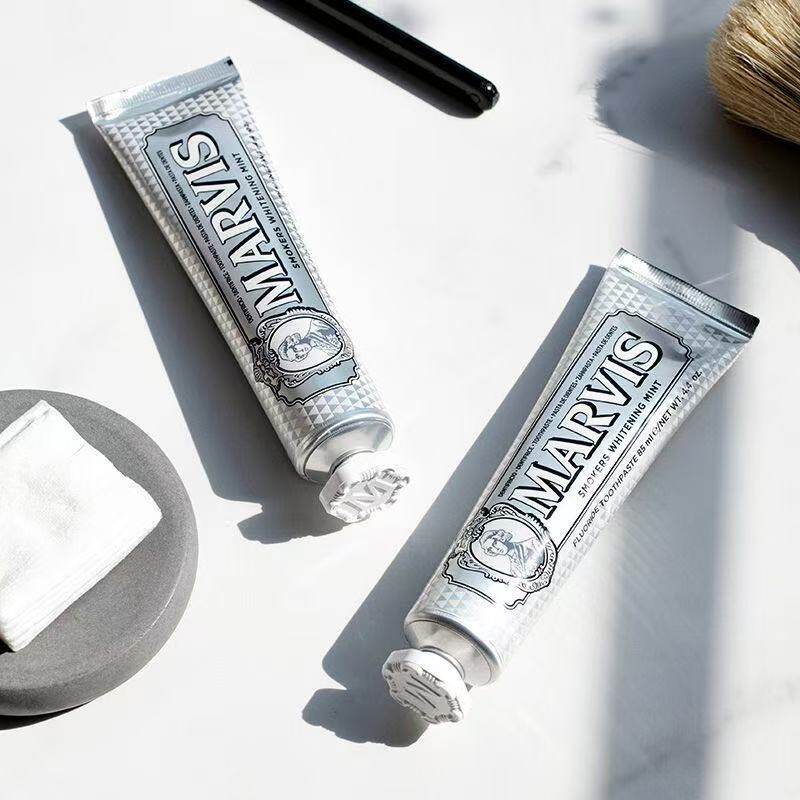 意大利MARVIS玛尔仕强化亮白薄荷牙膏去烟渍钻石闪耀皓齿靓白