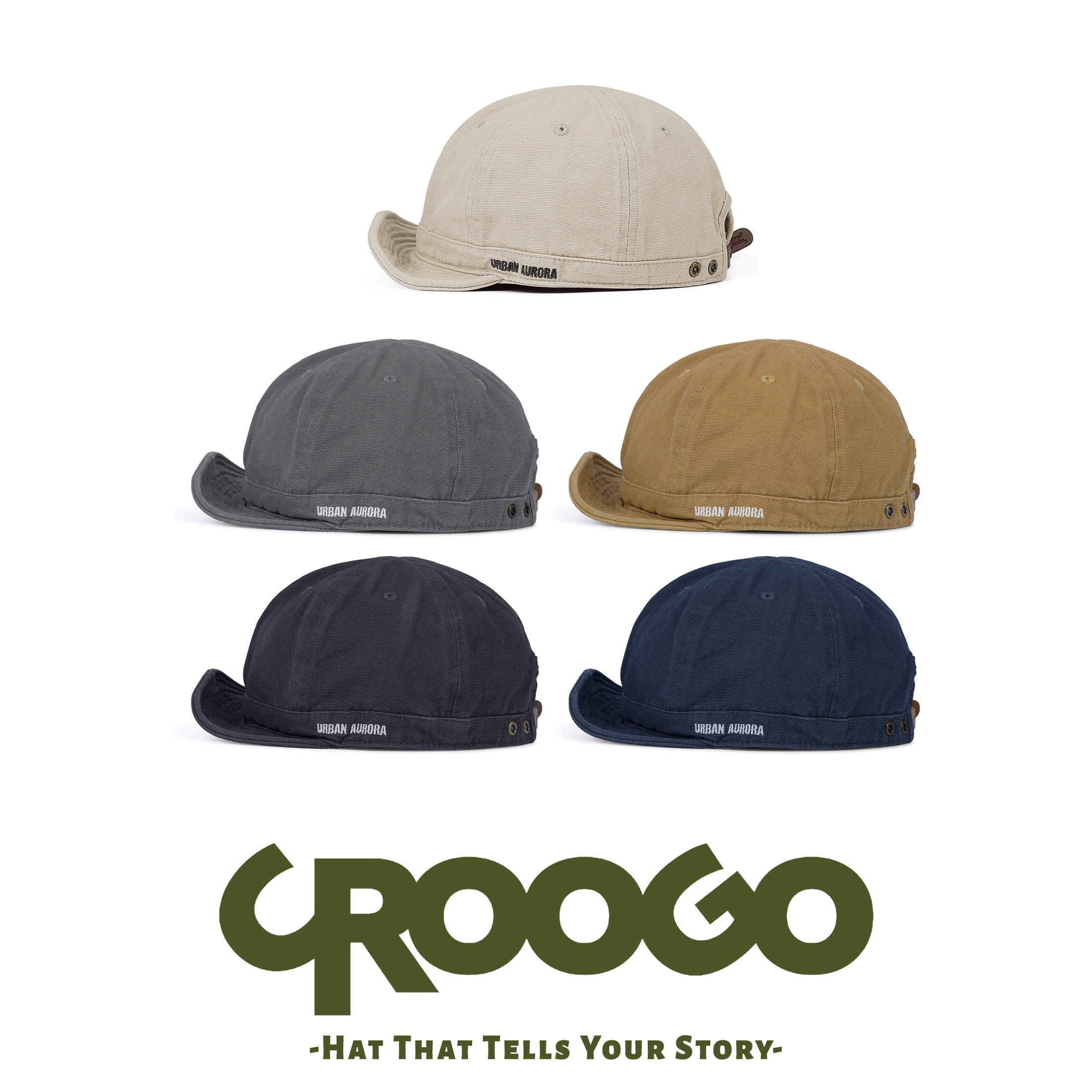 CROOGO美式小翘棒球帽复古刺绣户外百搭软帽檐遮阳短檐鸭舌帽男女
