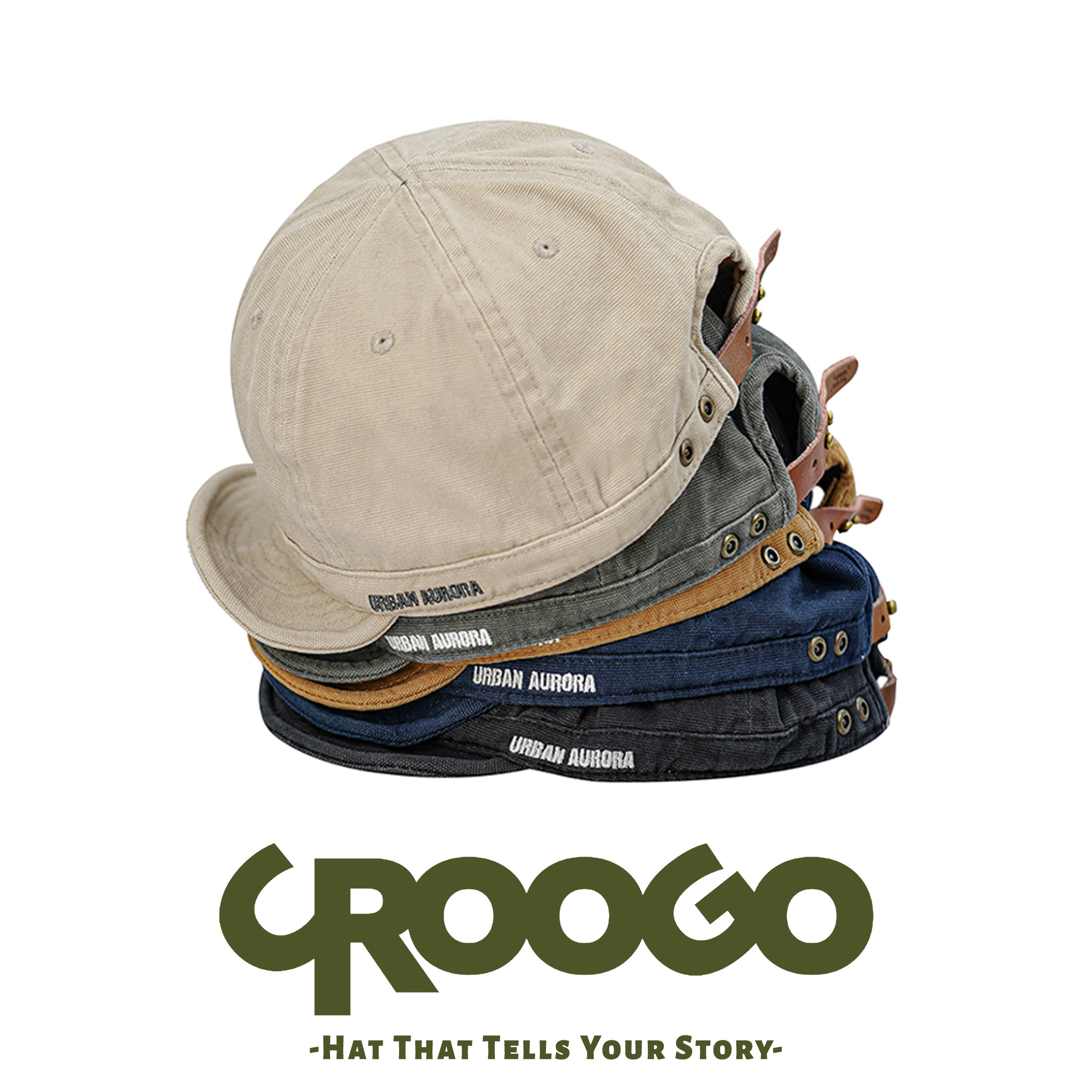 CROOGO复古棒球帽美式潮牌小众大头小翘帽子软短檐遮阳鸭舌帽男女