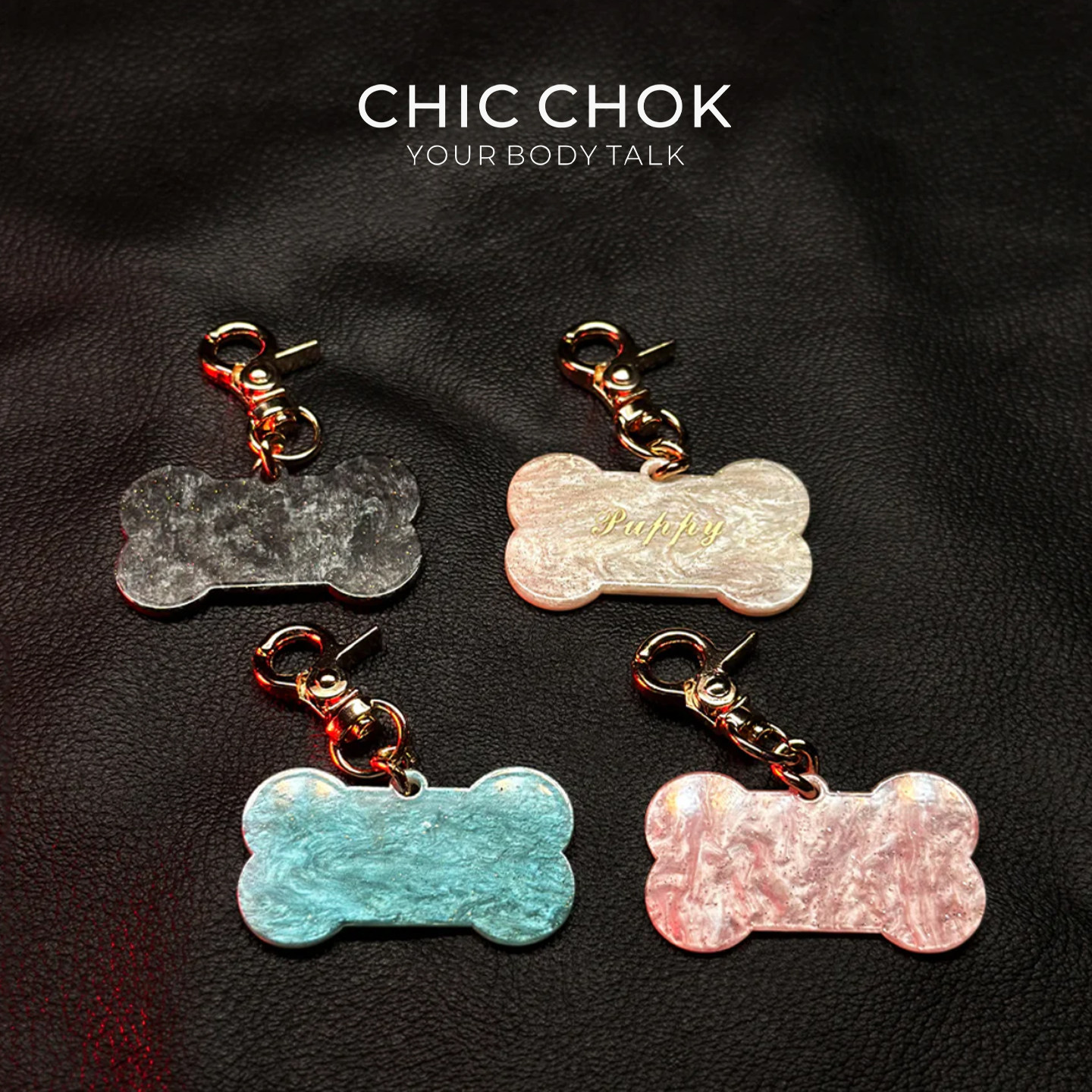 CHICCHOK小狗牌骨头牌项链项圈吊坠挂饰挂件铃铛身份牌刻字铭牌