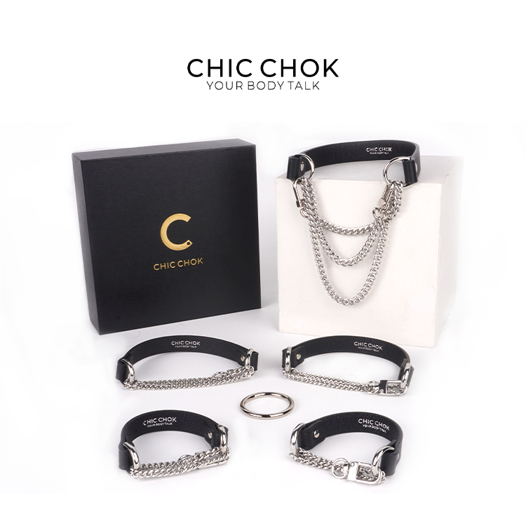 CHICCHOK独家设计真皮项圈手环链男女原创Choker窒息配套全套SM