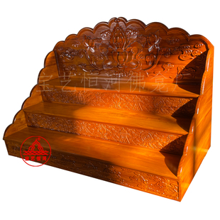 三层台佛座 实木佛台 榫卯工艺供台 宝艺恒河佛龛
