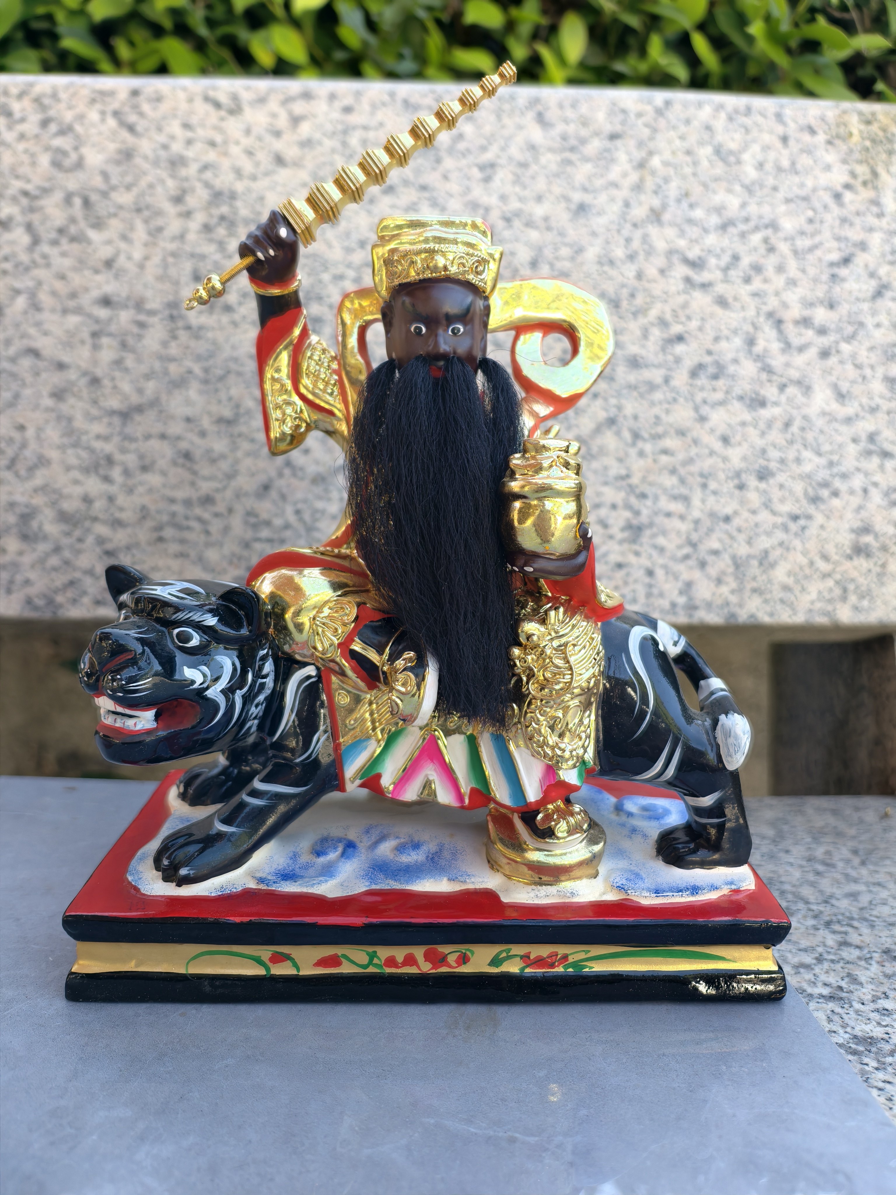 木雕8寸武财神赵公明香樟木雕普工台金供奉摆件源头厂家源头工厂