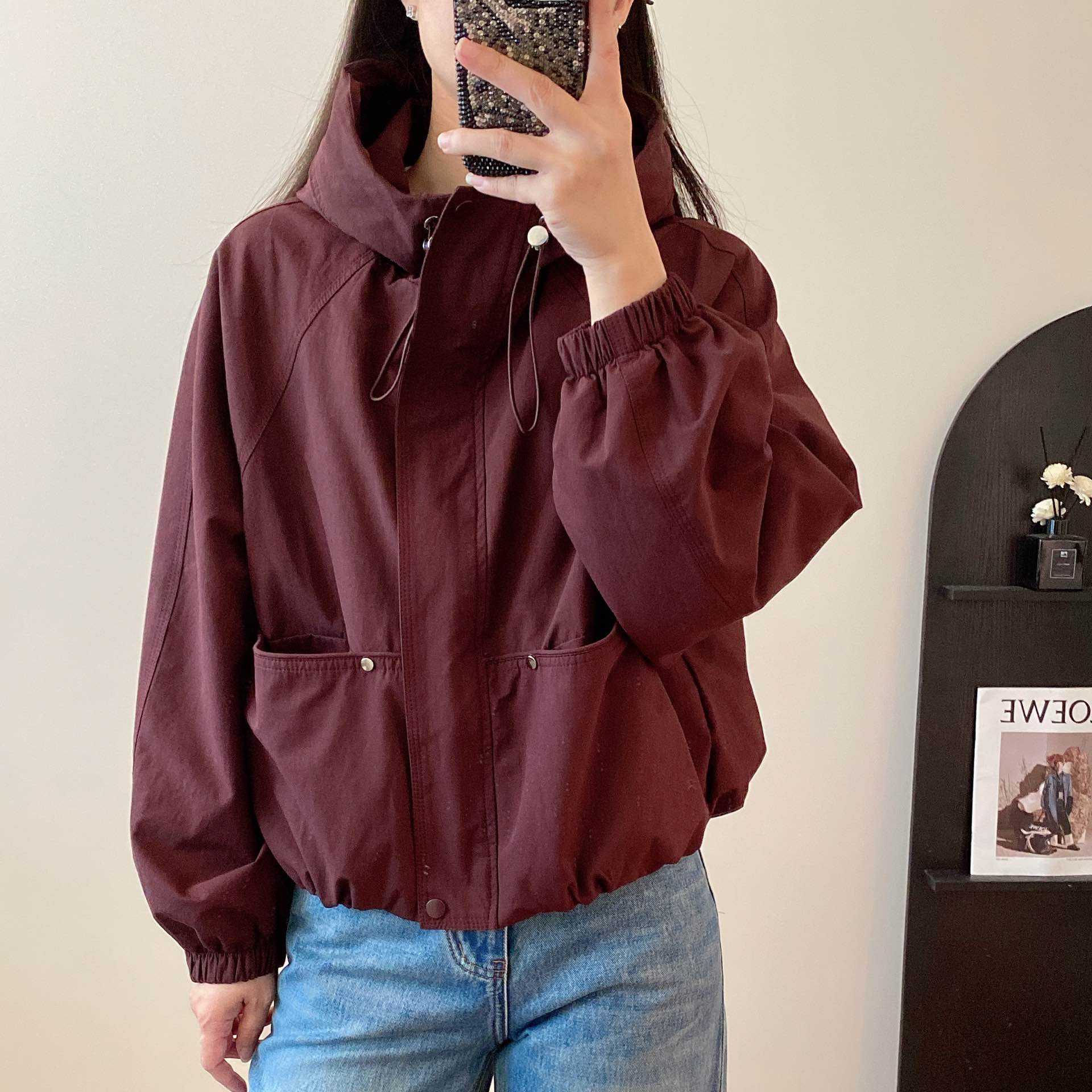 米π78113 秋冬夹棉女装短款外套连帽领宽松显瘦时尚韩版休闲风潮