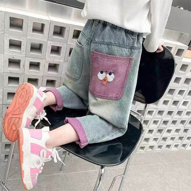女童牛仔裤春秋新款2026款儿童裤子女宝宝老爹裤洋气小童裤子宽松