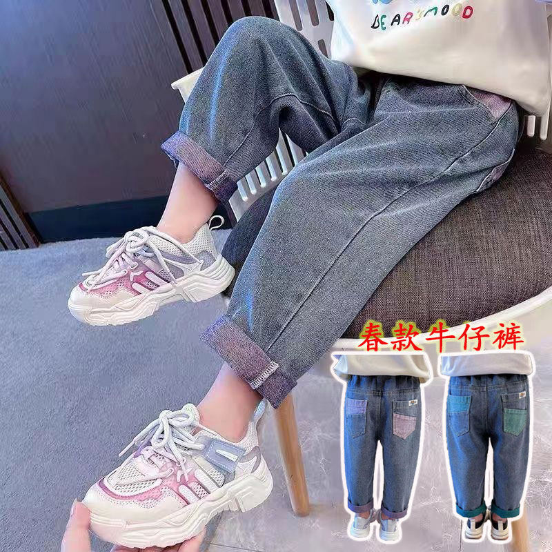 女童牛仔裤胖宝宝春秋款2025新款夏季小女孩洋气春款休闲小童裤子