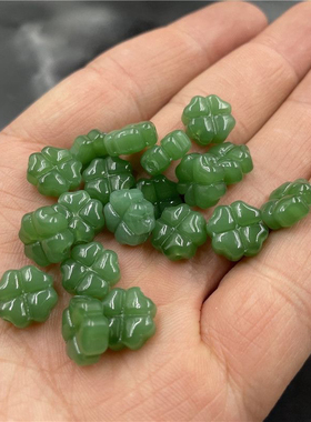 古风直孔四叶草琉璃珠子散珠diy手工手链发簪头饰材料小众花朵