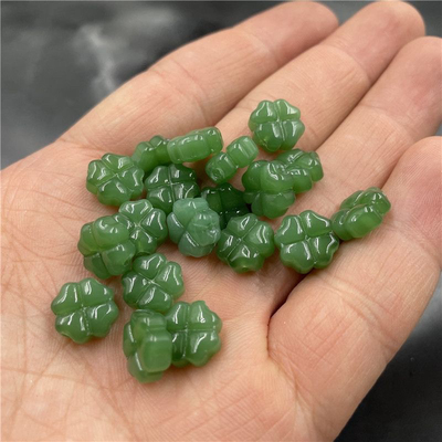 古风直孔四叶草琉璃珠子散珠diy手工手链发簪头饰材料小众花朵