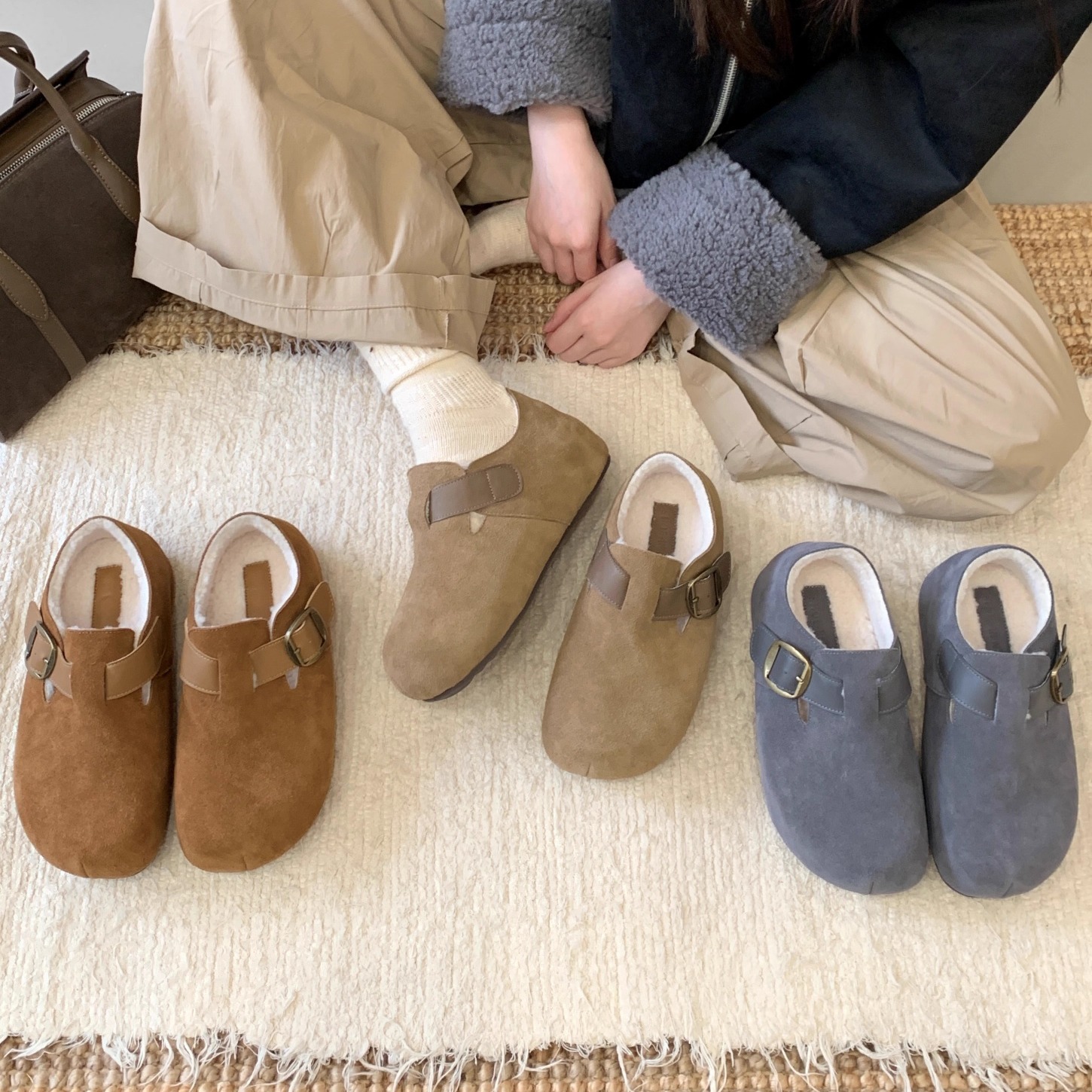 内增高厚底加绒勃肯鞋女秋冬