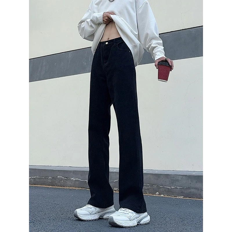 冬季加绒加厚软牛仔裤男黑牛长裤