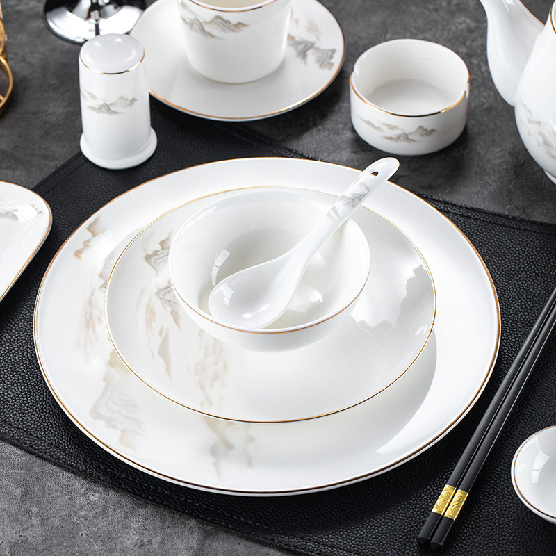 酒店会所摆台骨瓷套装中式宴会包酒店餐具