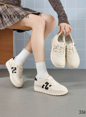 香香莉33695软底小白鞋子女2026春季新款韩版舒适休闲德训跑步鞋