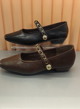 香香莉女鞋30665秋季新款时尚百搭舒适粗跟低跟玛丽珍单鞋