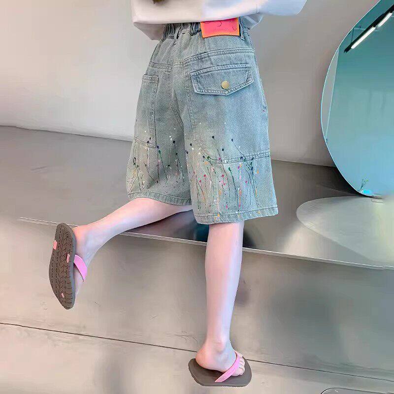 女童短裤夏季2026新款女孩夏装裤子儿童牛仔裤大童五分裤中裤童装