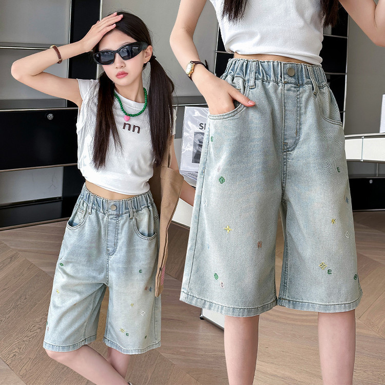 女童洋气牛仔短裤夏装2026新儿童牛仔裤