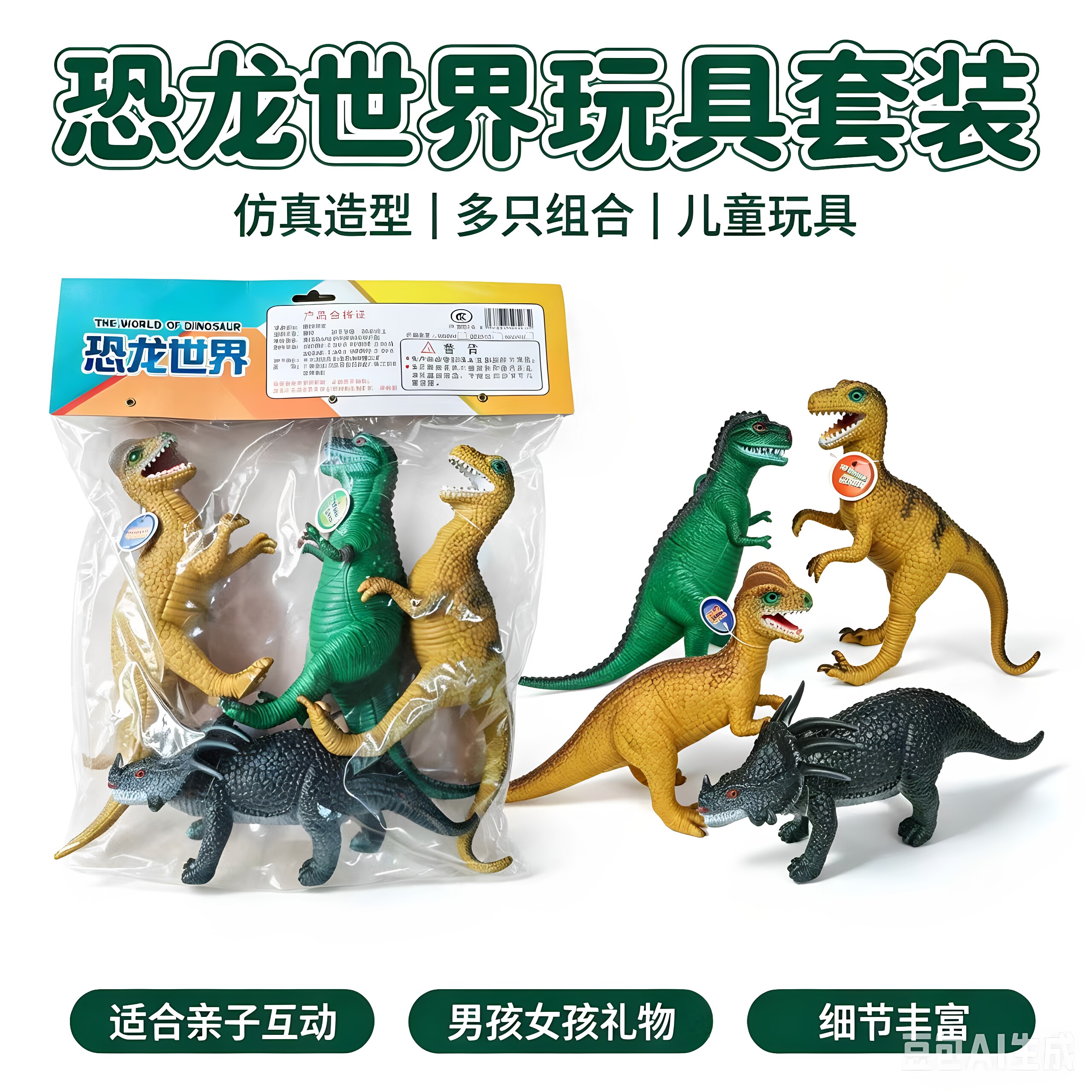 奥斯尼大号仿真恐龙套装模型玩具