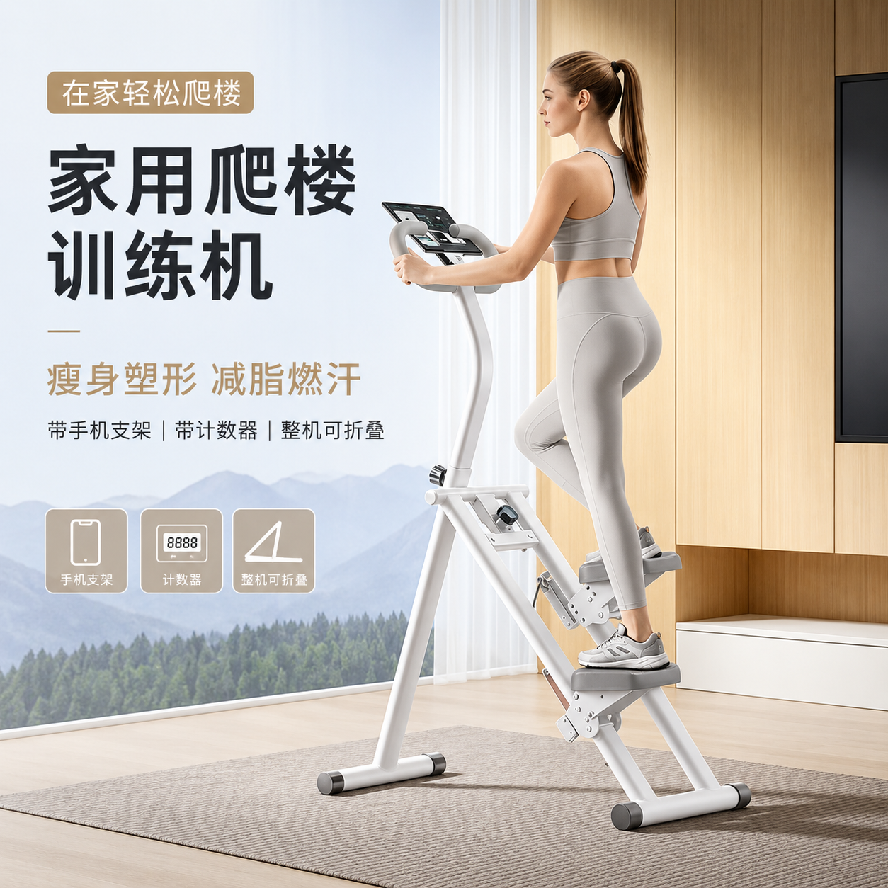 爬楼机家用运动踏步机楼梯机暴汗燃脂爬坡登山机减瘦肚子健身器材