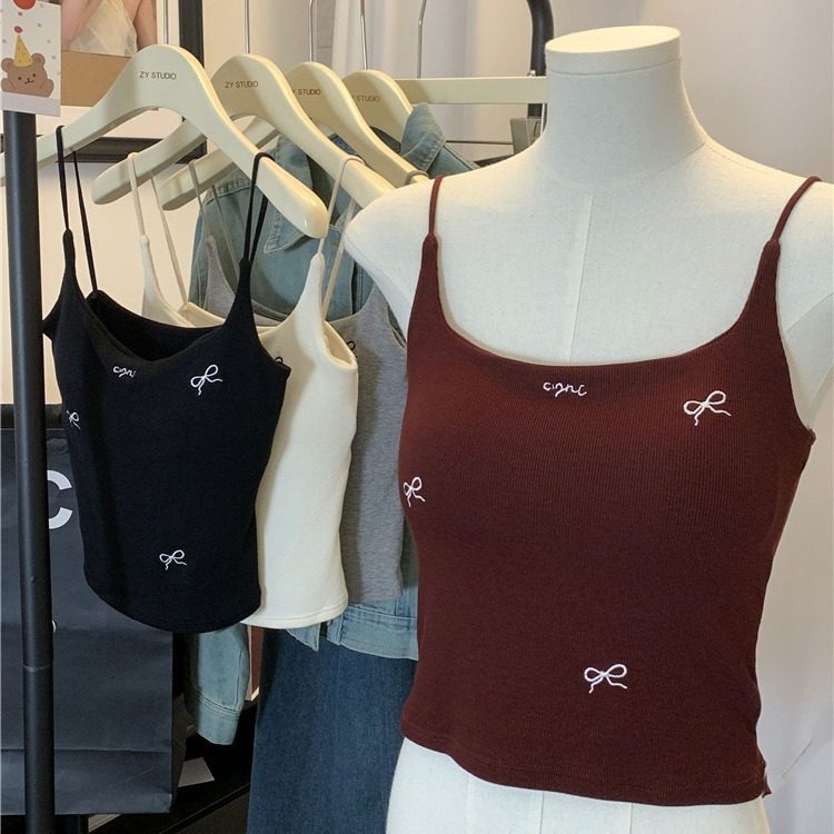 秋冬新款蝴蝶结美背带胸垫背心女内搭显瘦打底小吊带加厚保暖上衣,女士内衣/男士内衣/家居服,保暖背心,淘宝优惠券,粉丝福利购,淘宝优惠卷