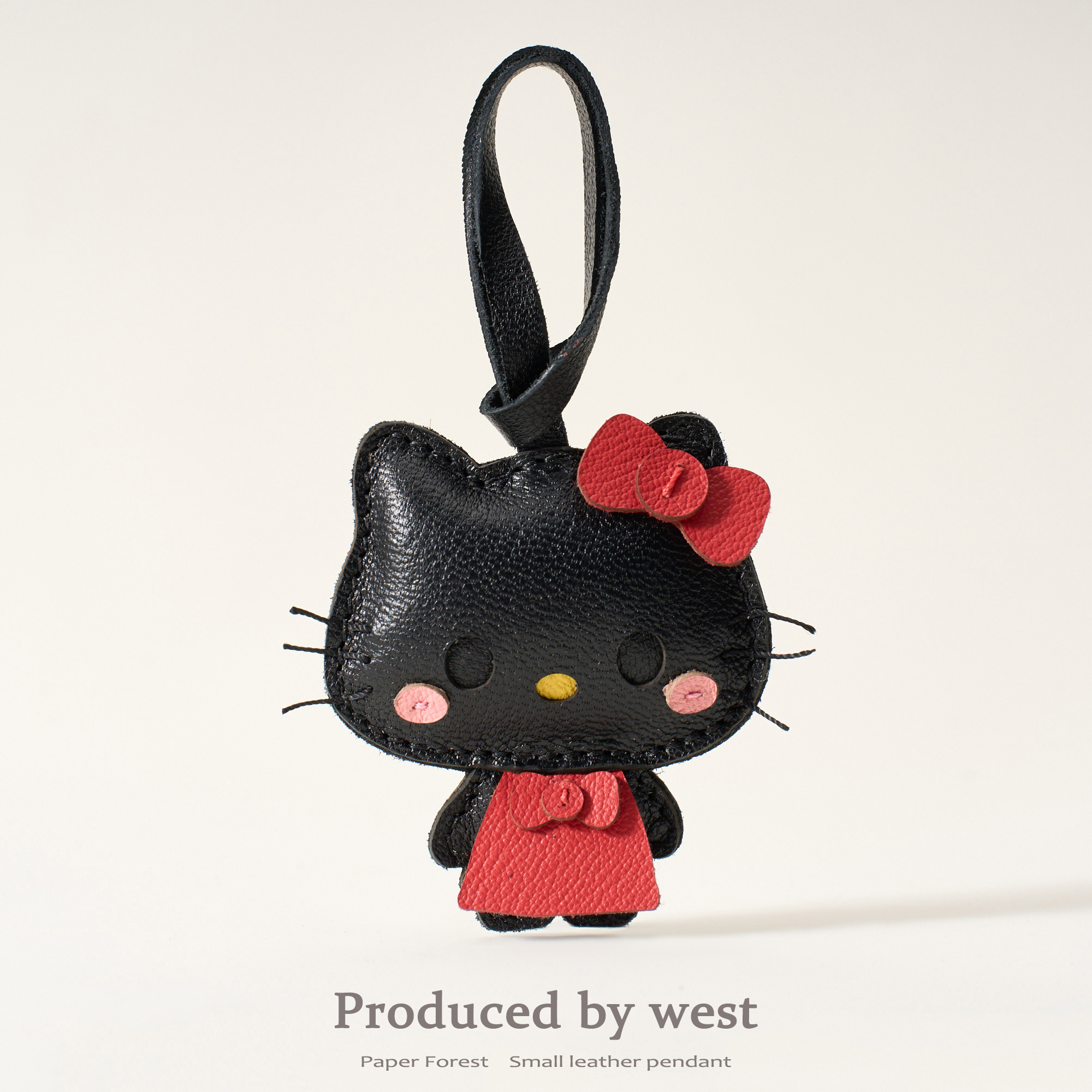 Q版可爱hellokitty包包挂件女生精致书包饰品黑色小猫kitty猫挂饰