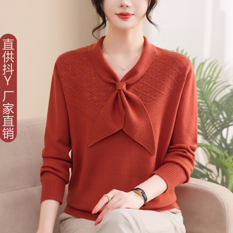 2026新款丝巾领针织衫打底衫