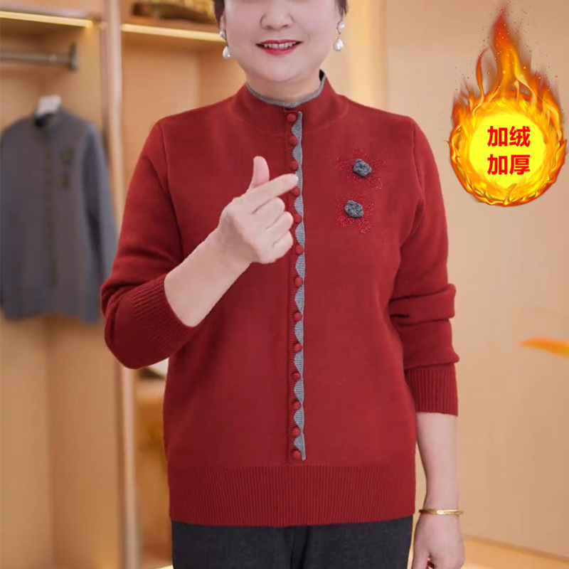 妈妈秋冬装加绒加厚一体绒