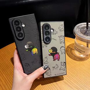 适用于三星GalaxyZFold7手机壳折叠屏卡通镭射防摔浮雕Flip6保护套蜡笔小新Fold5软壳磨砂Flip7FE悟空Flip4壳