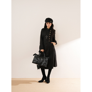 【黑烬破飒】日系圣职风lolita哥特系黑色大衣2025秋季禁欲系外套