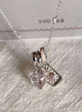 恋爱塔罗牌新款吊坠爱心项链时尚塔罗牌时尚高级小众锁骨链女