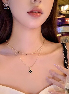 经典梦露 高级感轻奢项链女复古小众气质锁骨链双层叠戴颈链配饰
