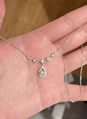高级感水滴锆石项链女2025夏季新款轻奢清冷精致超闪百搭锁骨链