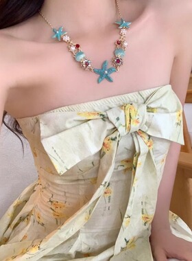 夏日海边度假风海星项链锁骨链拍照颈链配饰女