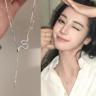 高级感轻奢小众锁骨链小众冷淡风颈链配饰 生肖灵蛇项链女2025新款