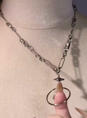 【情侣感情增加器】项链个性圆环铃铛吊坠小众设计感诱惑锁骨链女