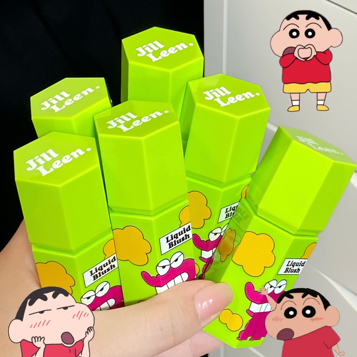 蜡笔小新联名！JILL LEEN蜡笔小新联名款腮红液自然哑光修容膨胀