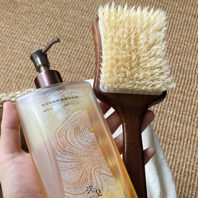 夏天直接来个干刷！巨爽！！猪鬃毛刷洗澡沐浴刷干刷软毛长柄神器