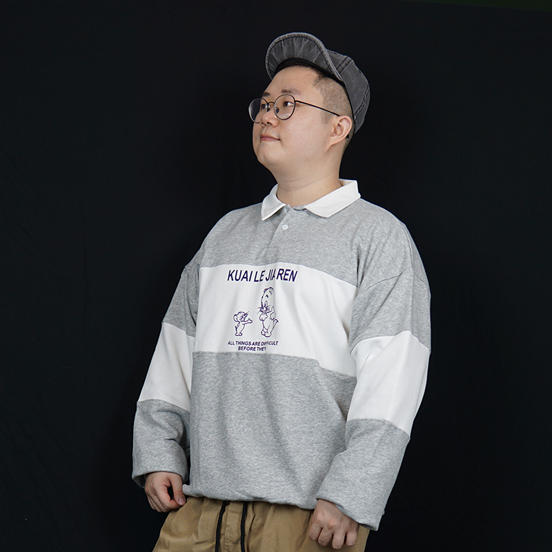 翻领卫衣港风校园休闲卫衣POLO