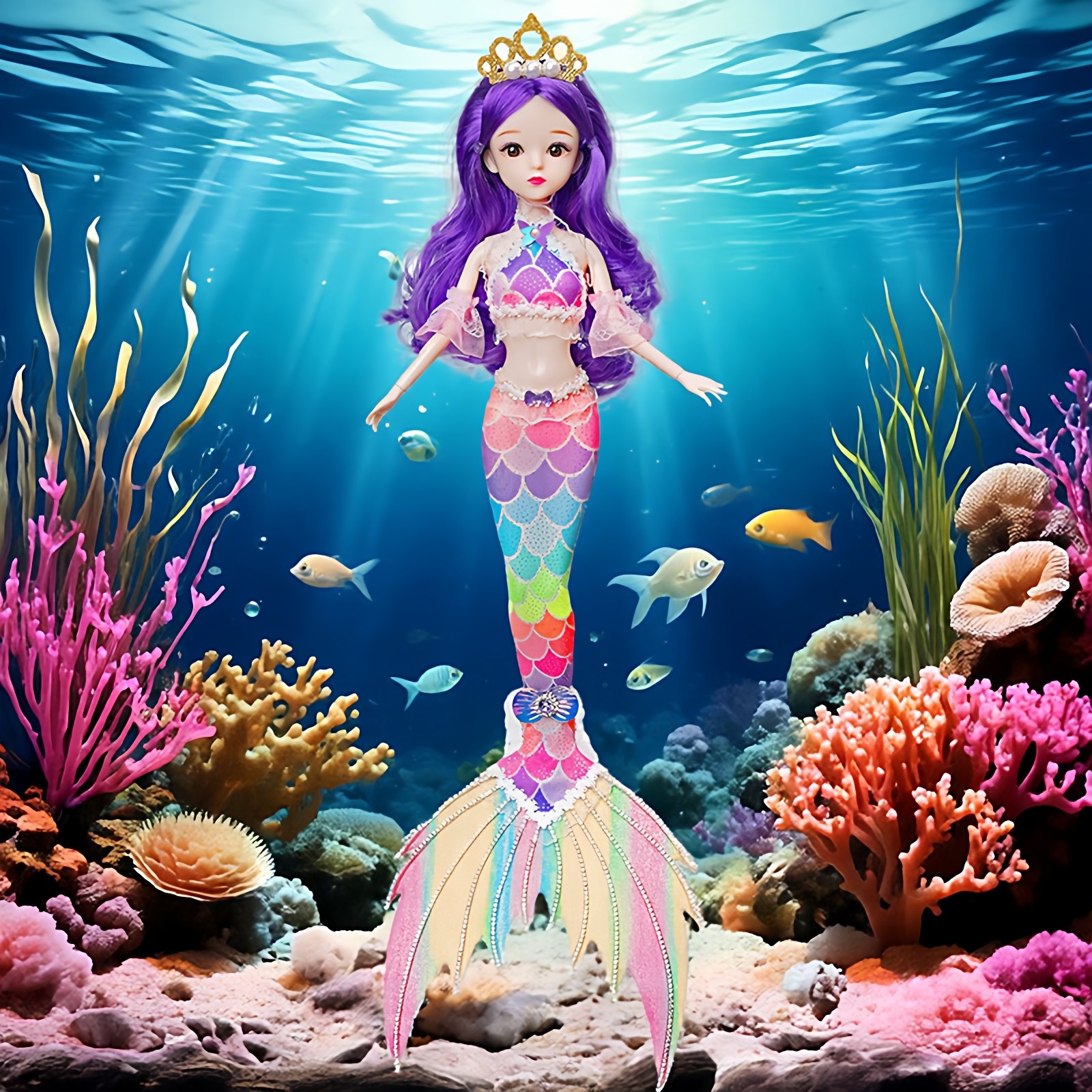 雪莉美人鱼娃娃儿童女孩玩具爆款网红生日礼物互动玩偶幼儿园奖品