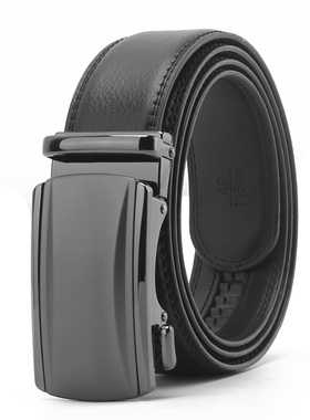 男士真牛皮皮带春季新款休闲百搭腰带中青年自动扣商务裤带R6121