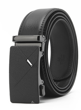 男士真牛皮皮带春季新款休闲百搭腰带中青年自动扣商务裤带R866