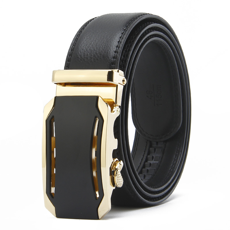男士真牛皮皮带春季新款休闲百搭腰带中青年自动扣商务裤带R609J