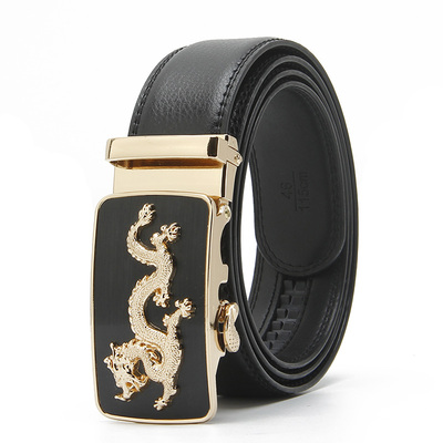 男士真牛皮皮带春季新款休闲百搭腰带中青年自动扣商务裤带R383