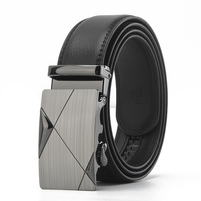 男士真牛皮皮带春季新款休闲百搭腰带中青年自动扣商务裤带R334