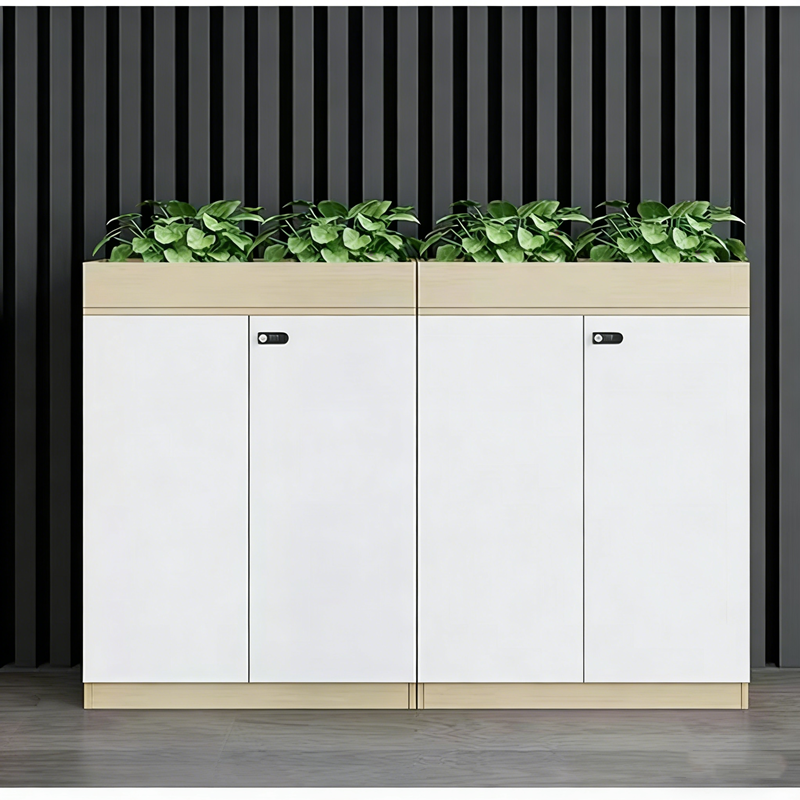 办公矮柜花槽柜公司办公室区板式隔间柜带锁隔断储物柜木质文件柜