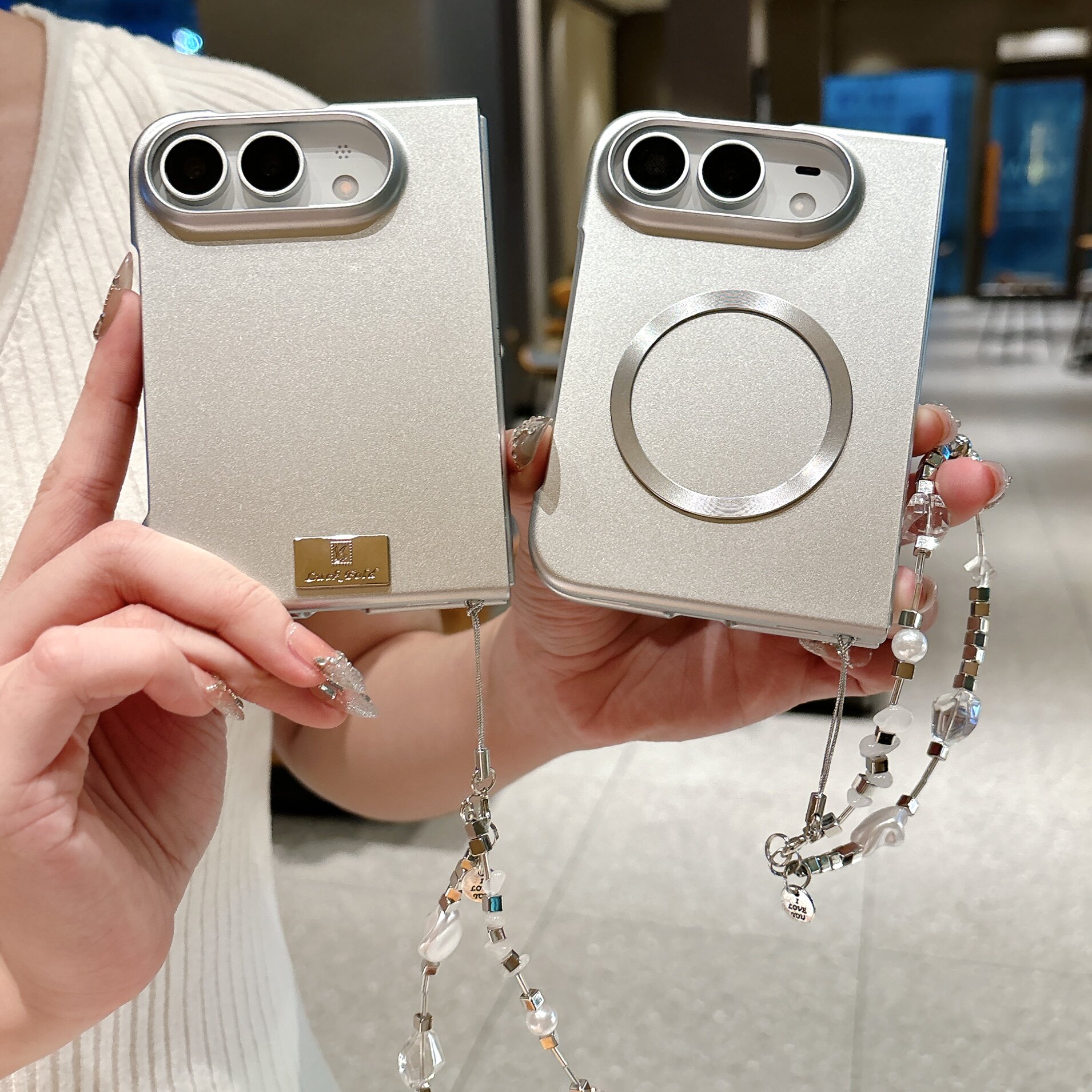 适用于iPhoneDuo烤漆银磁吸壳
