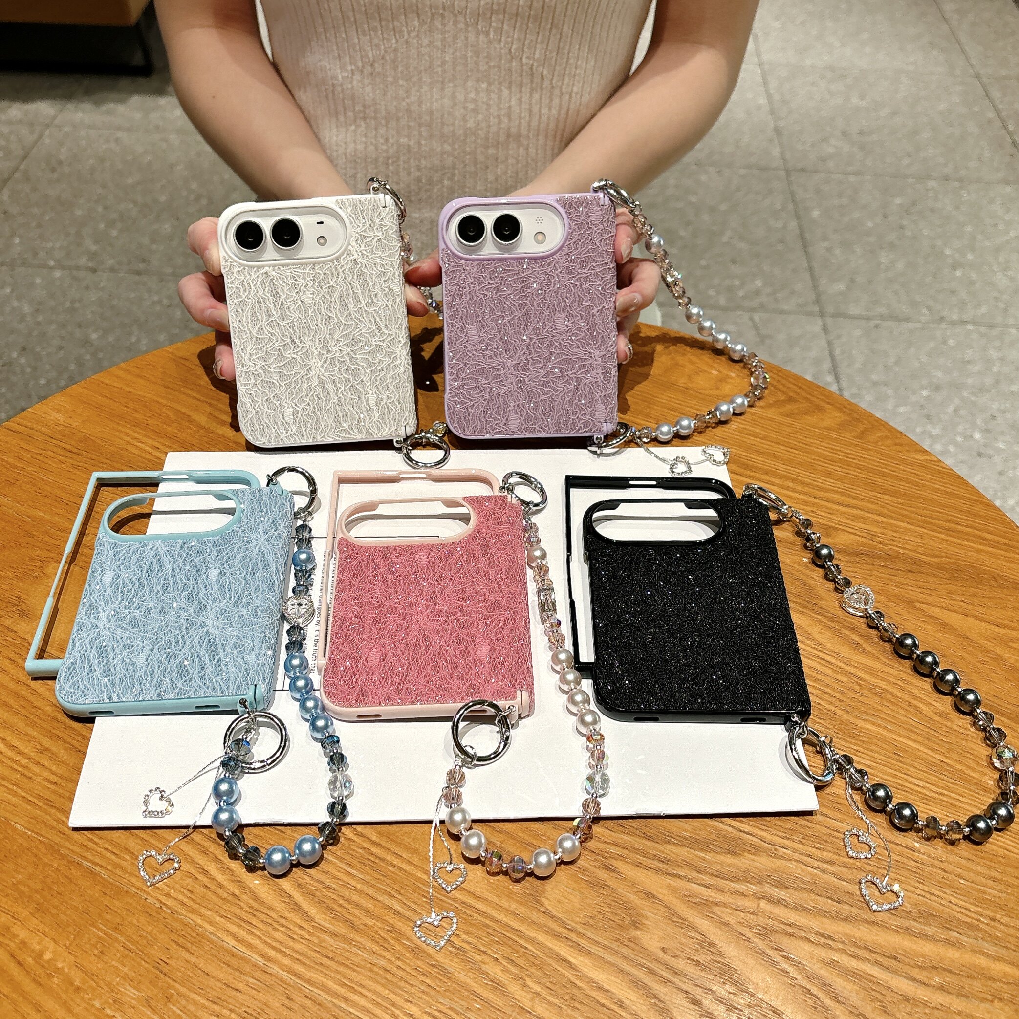 适用于iPhoneDuo蕾丝纹手绳壳