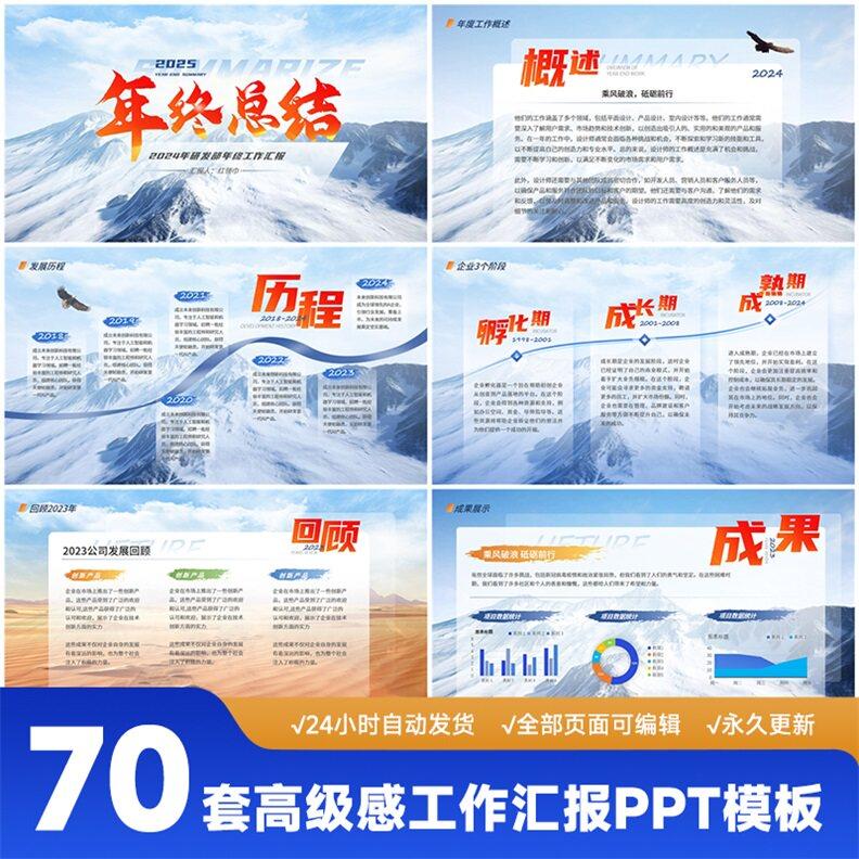 ppt模板简约商务新年计划年终年中述职报告工作总结汇报动态模版